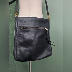 Black Genuine Leather FOSSIL Crossbody Bag